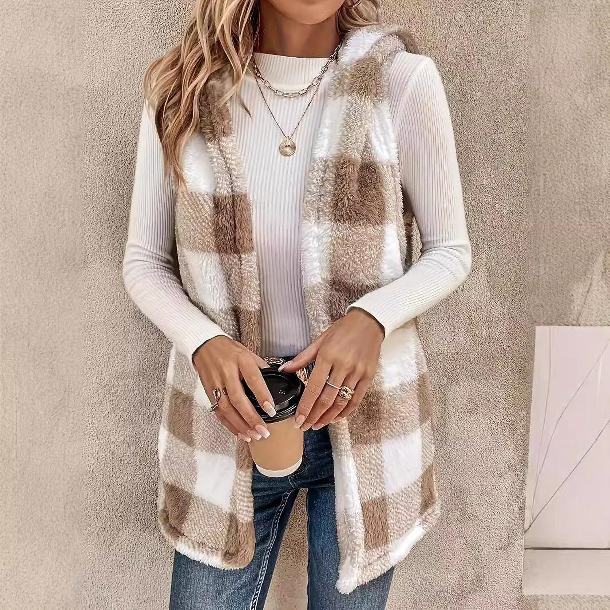 Horizon Essentials | Two-Tone Plush Plaid Cardigan