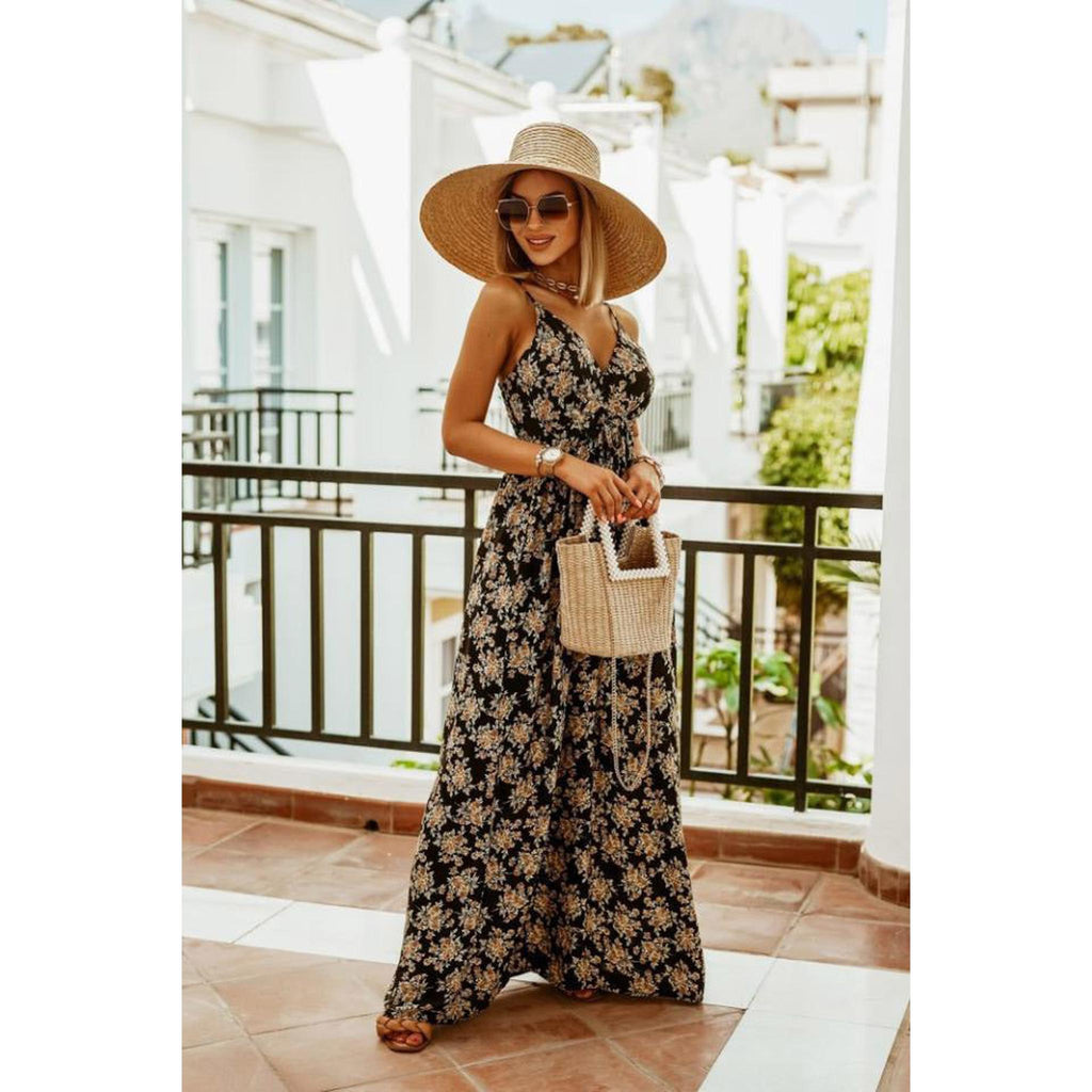 Horizon Essentials | V-neck Boho Sleeveless Suspender Print Dress