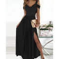Horizon Essentials | V-neck Boho Spaghetti Strap Dress Women Split Long Flowy Dresses For Party Beach
