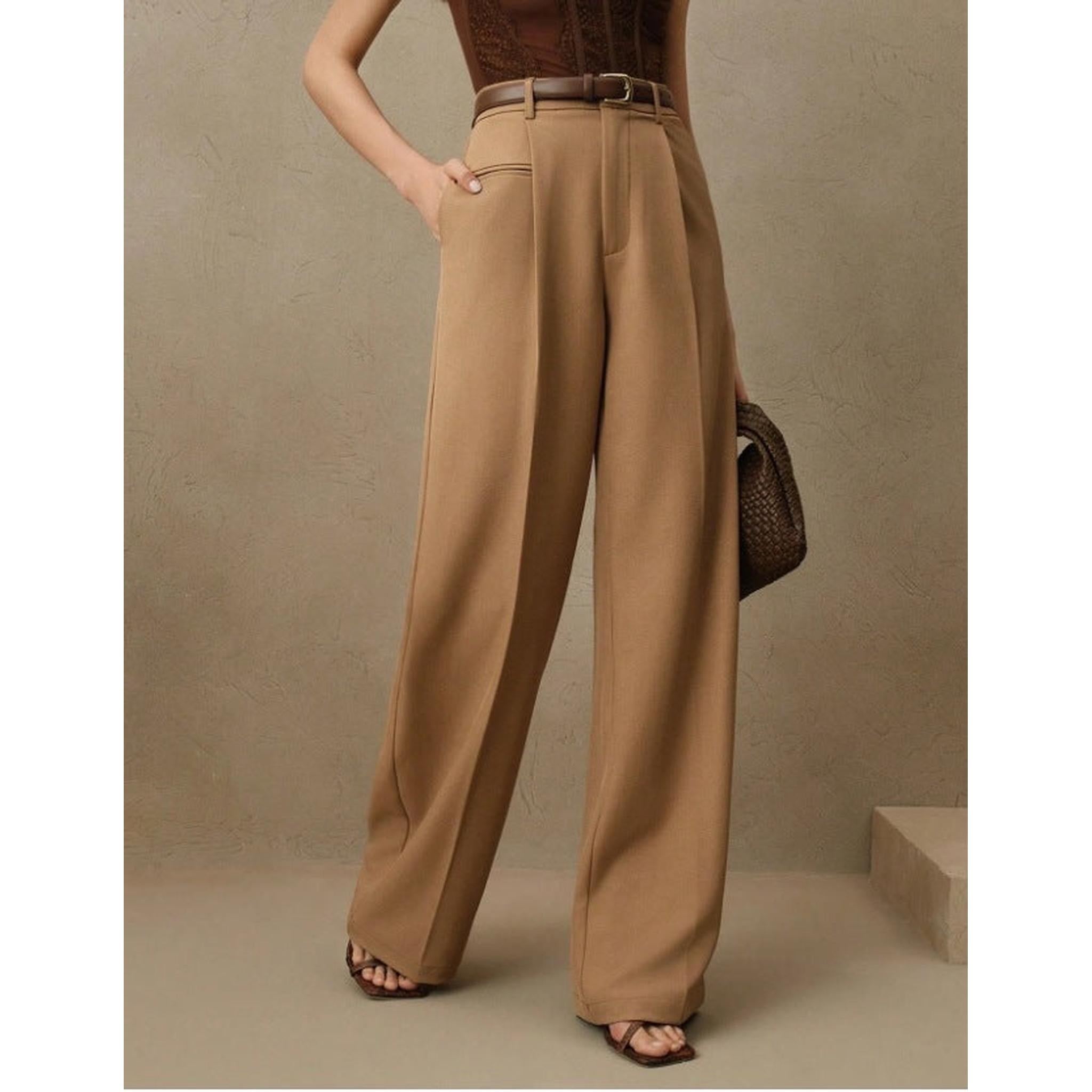 Horizon Essentials | White High-Waisted Suit Pants