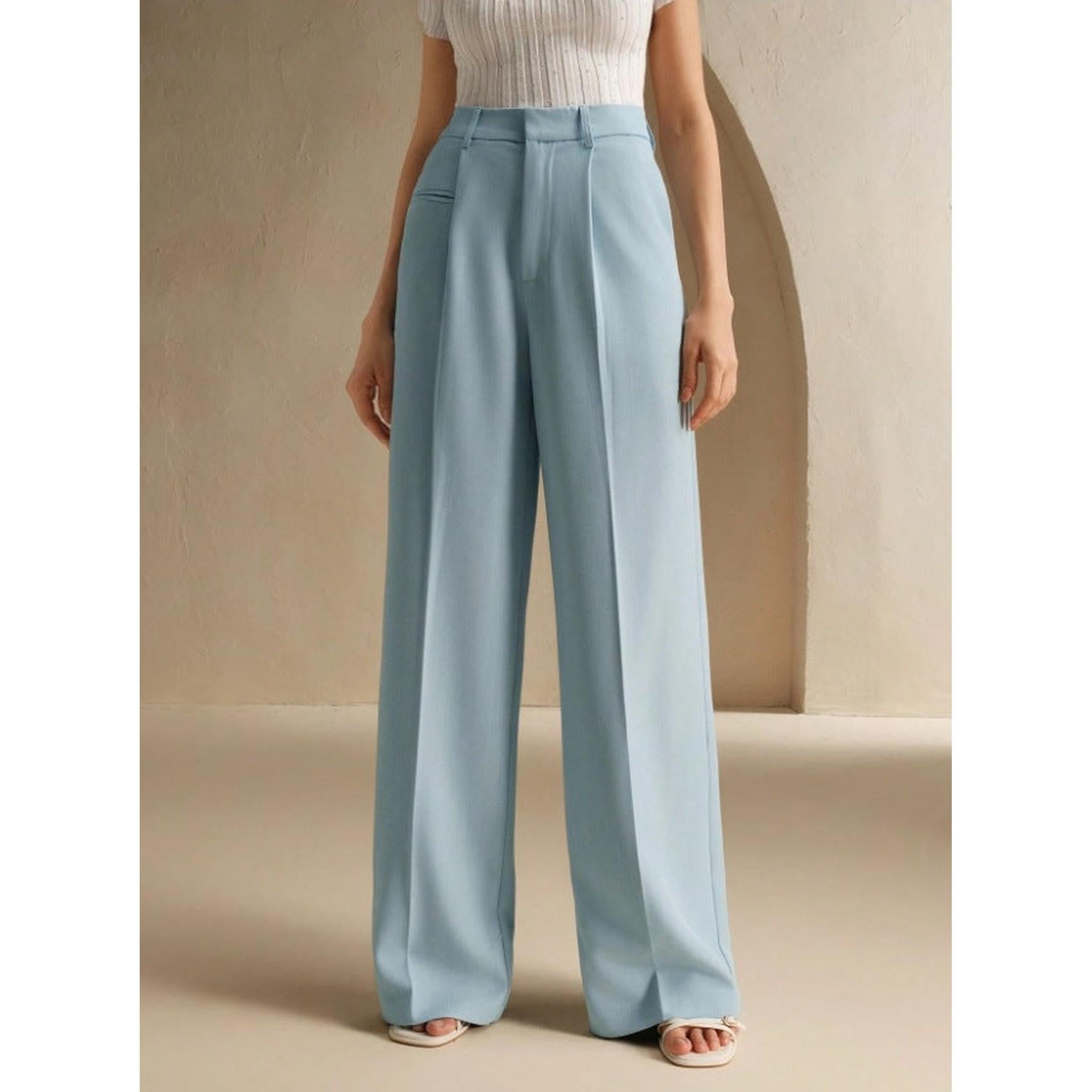 Horizon Essentials | White High-Waisted Suit Pants