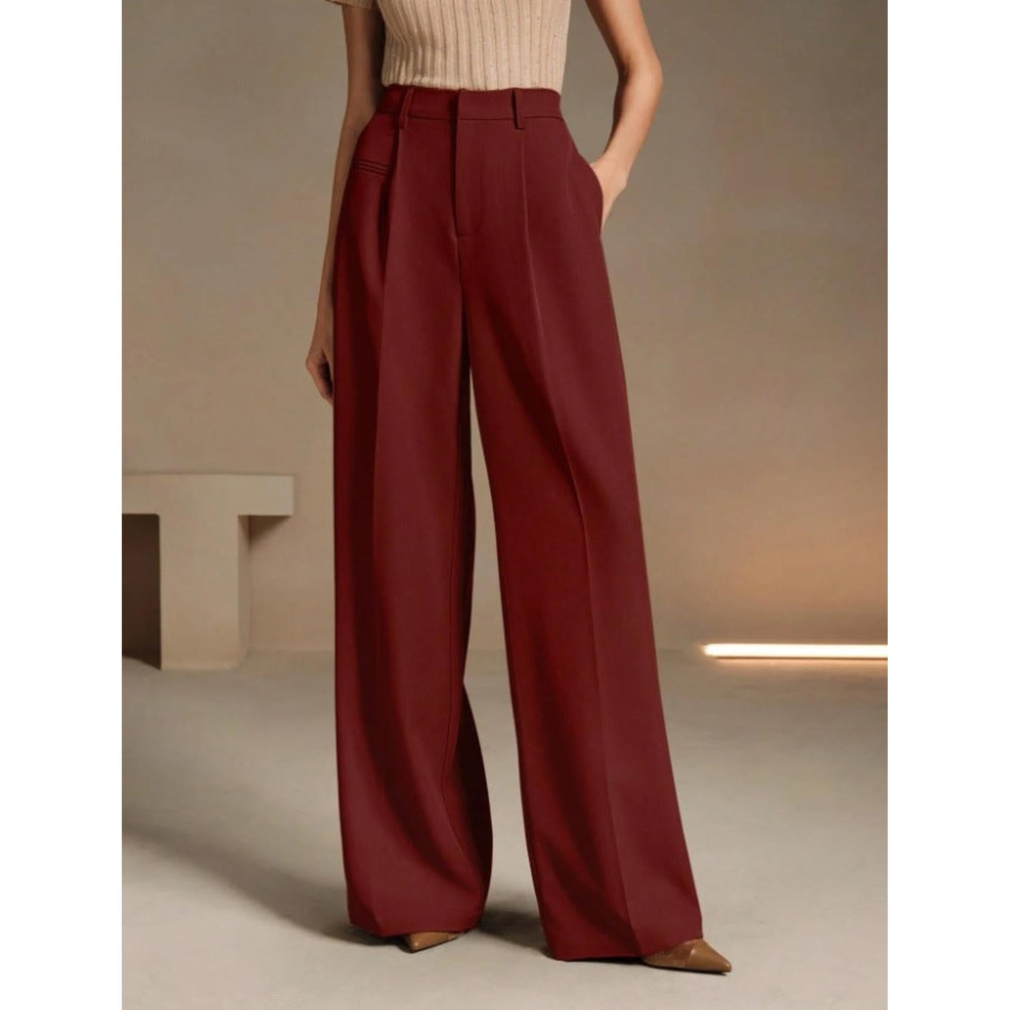 Horizon Essentials | White High-Waisted Suit Pants