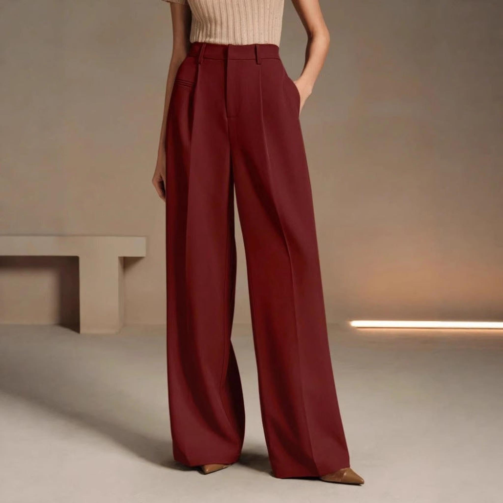 Horizon Essentials | White High-Waisted Suit Pants