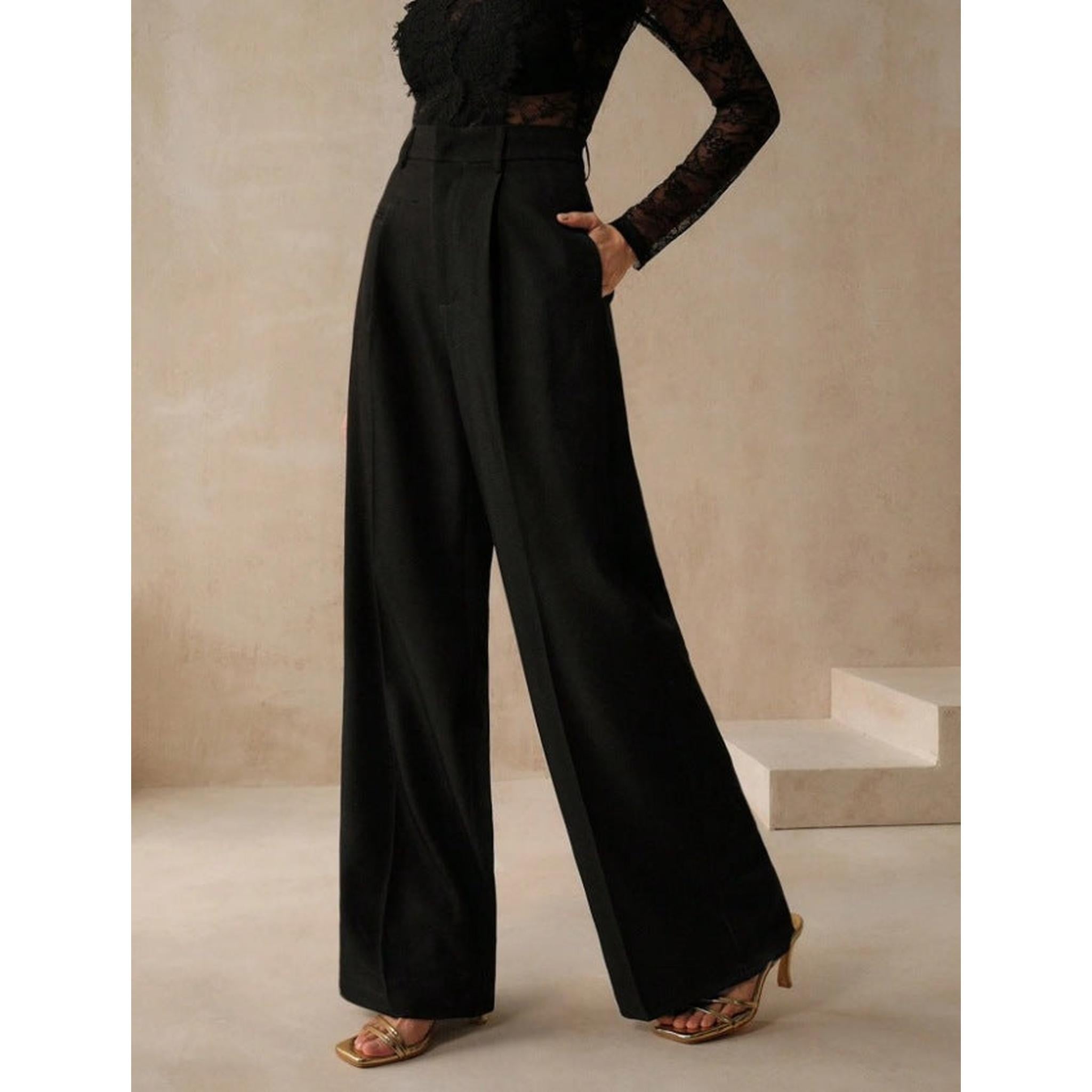 Horizon Essentials | White High-Waisted Suit Pants