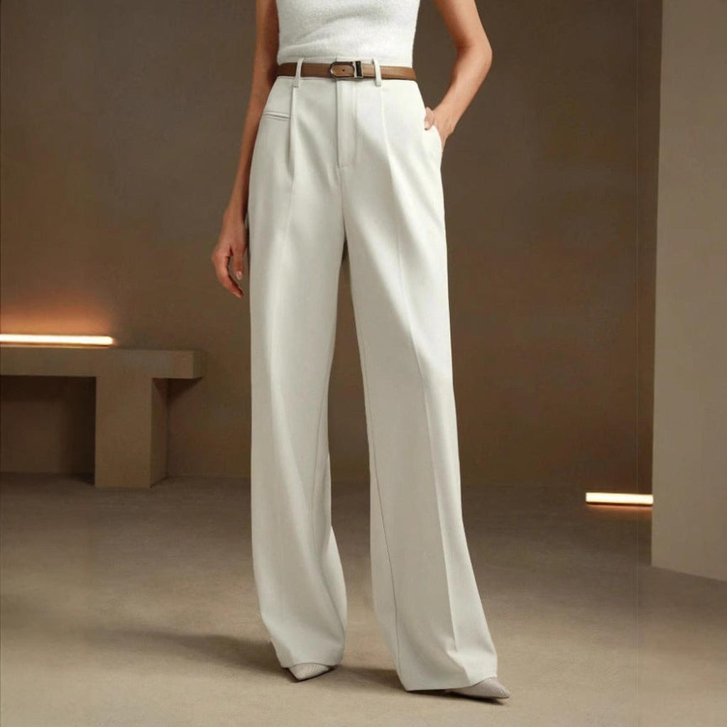 Horizon Essentials | White High-Waisted Suit Pants