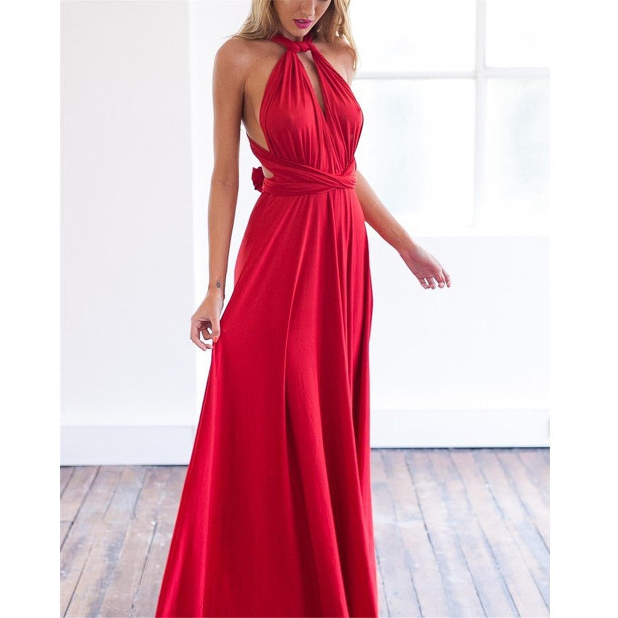 Horizon Essentials | Women Boho Club Dress Bandage Long Dress Party Robe Longue