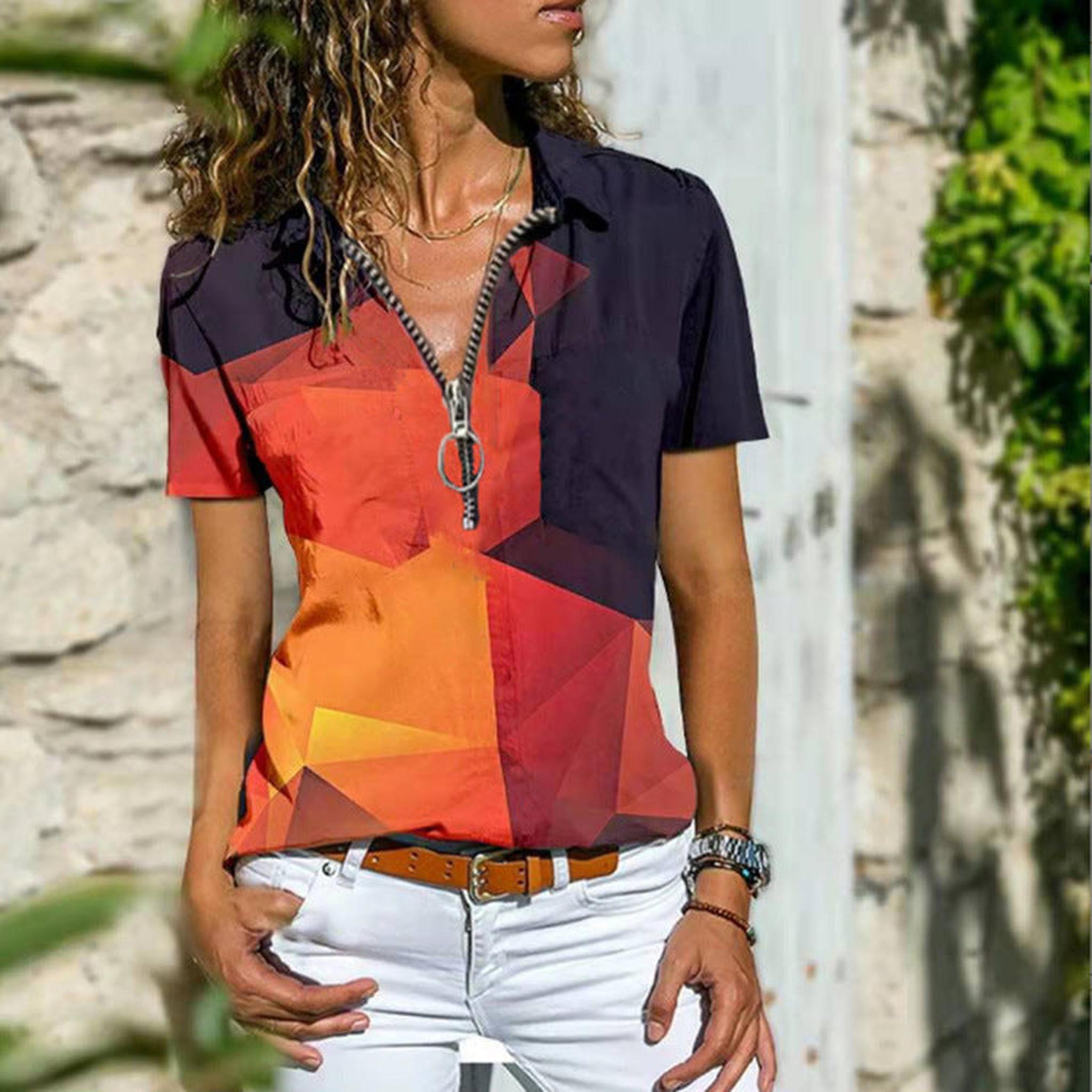 Horizon Essentials | Women's Boho West Zip Short Sleeve T-Shirt
