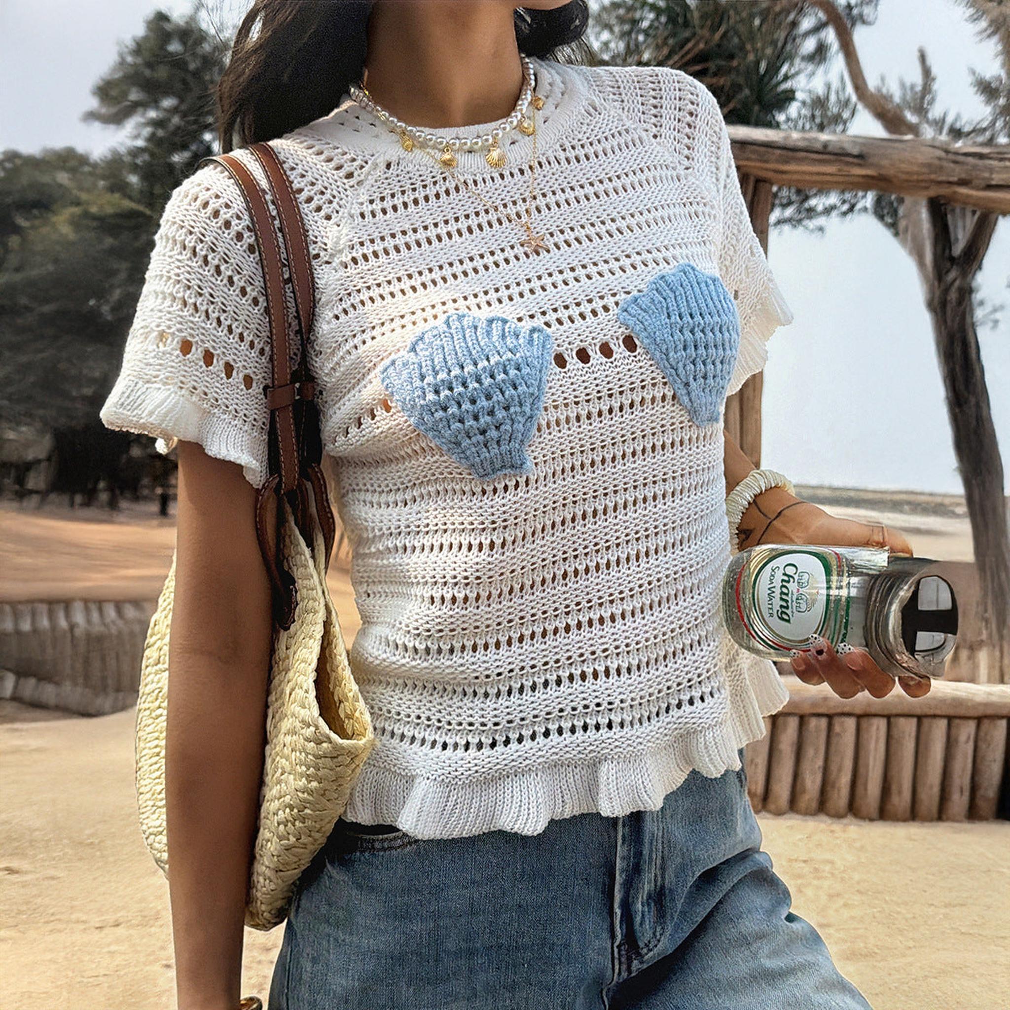 Horizon Essentials | Womens Hollow-Out Knit Shell Camis