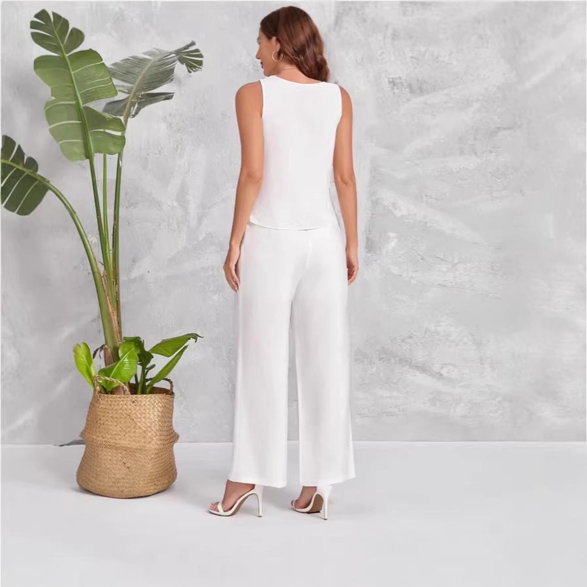 Horizon Essentials | Womens Vest Top Wide-Leg Pants