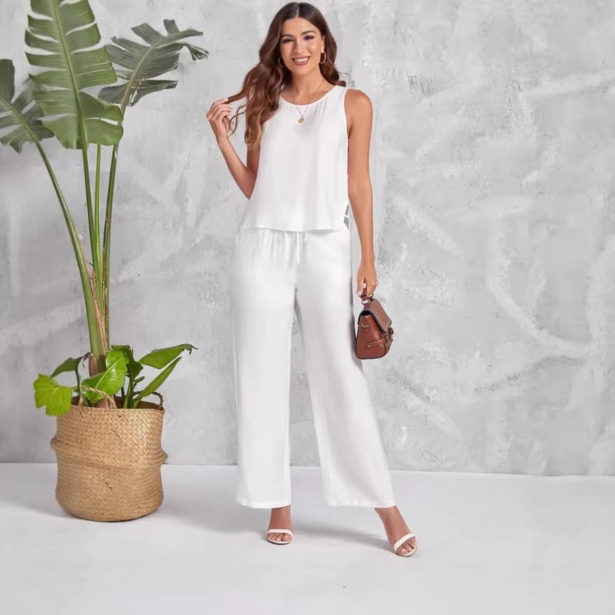 Horizon Essentials | Womens Vest Top Wide-Leg Pants