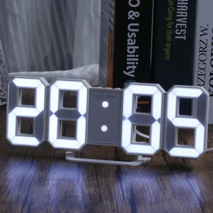 3D LED Digital Wall Clock With Adjustable Brightness