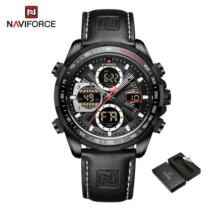 Men’s Military Sport Quartz Watch With Leather Band