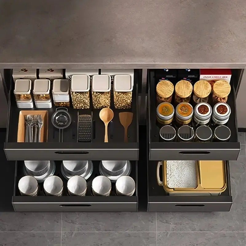 Pull-Out Kitchen Cabinet Organizer Shelf With Sliding Rail