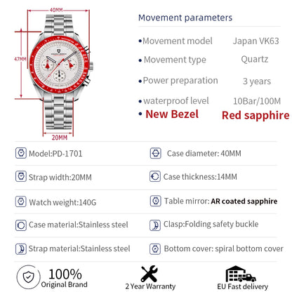 Men’s Quartz Chronograph Watch With Sapphire Crystal