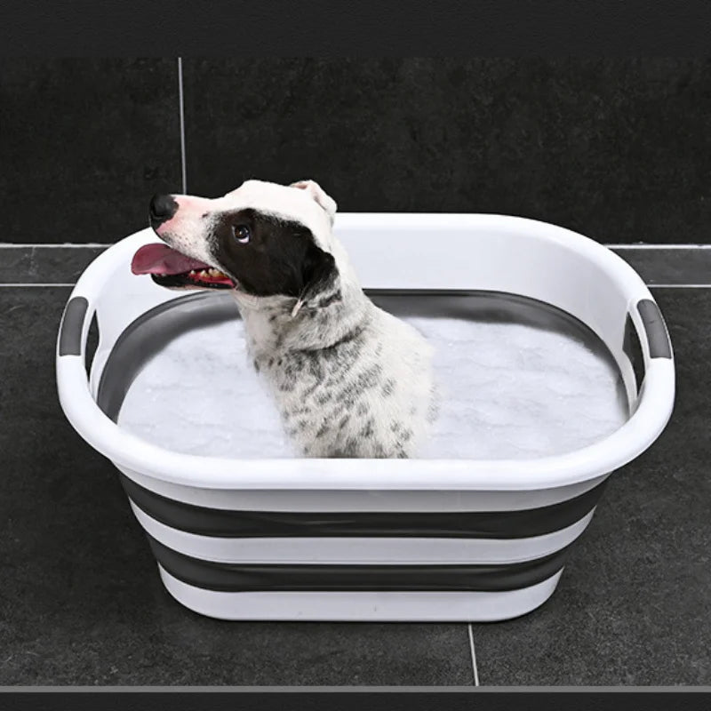 Foldable Plastic Laundry Basket – Multi-Purpose Storage Tub
