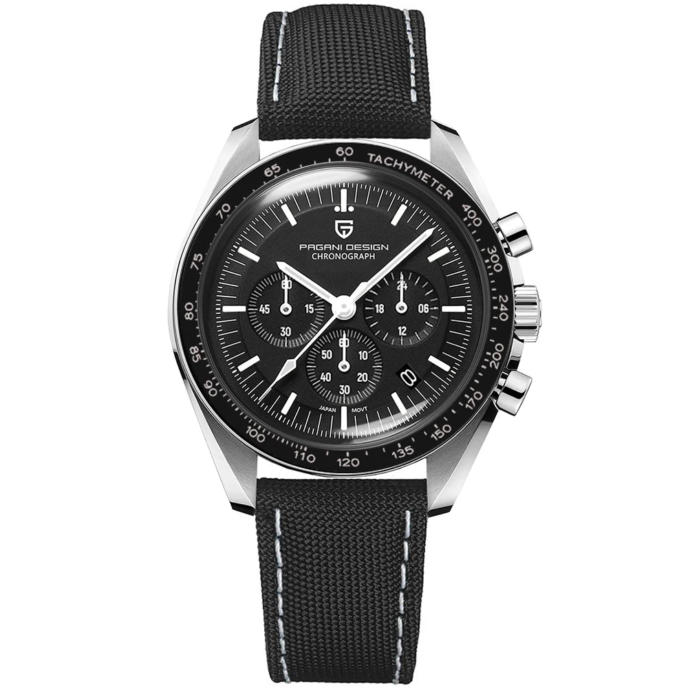 Men’s Moon Chronograph Watch Quartz 100M Waterproof