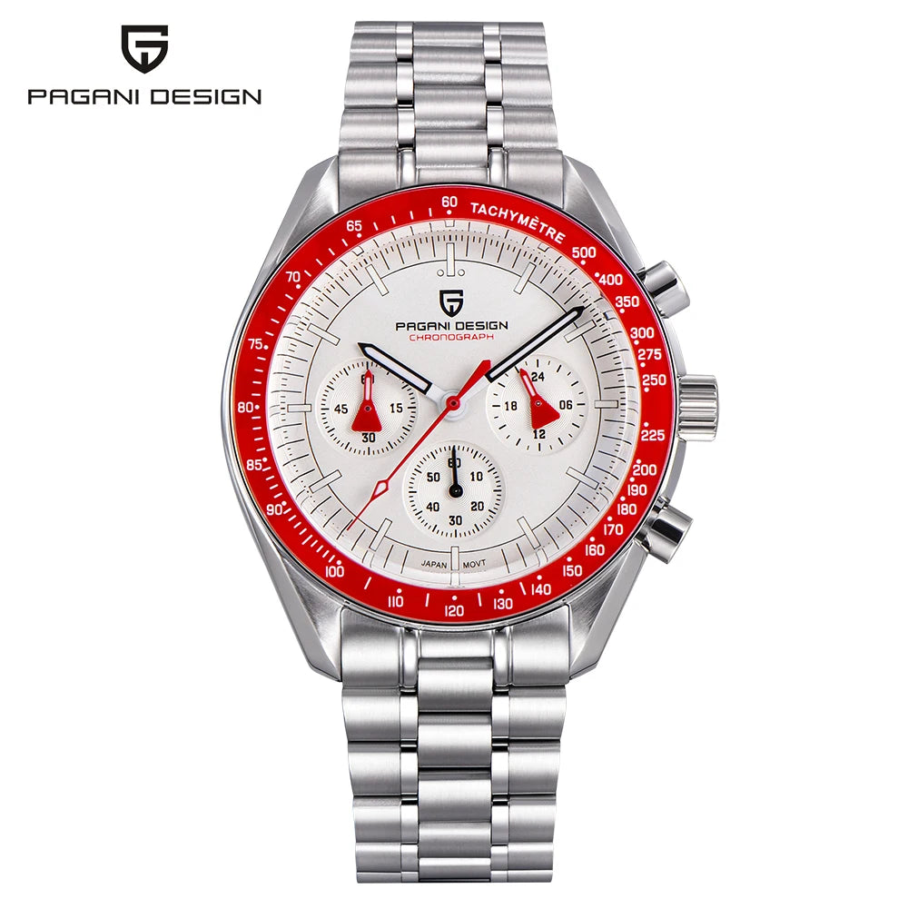 Men's Quartz Chronograph Watch Sapphire 100M Waterproof