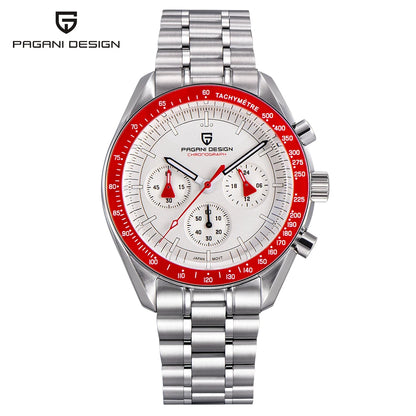 Men’s Stainless Steel Moonphase Chronograph Watch
