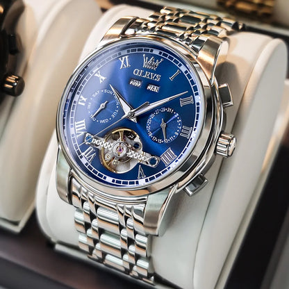 Men's Automatic Skeleton Watch With Stainless Steel Band