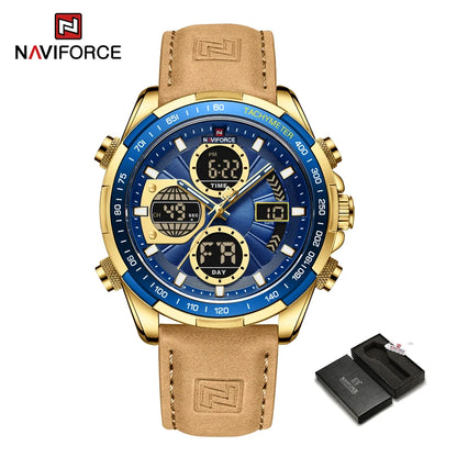 Men’s Military Sport Quartz Watch With Leather Band