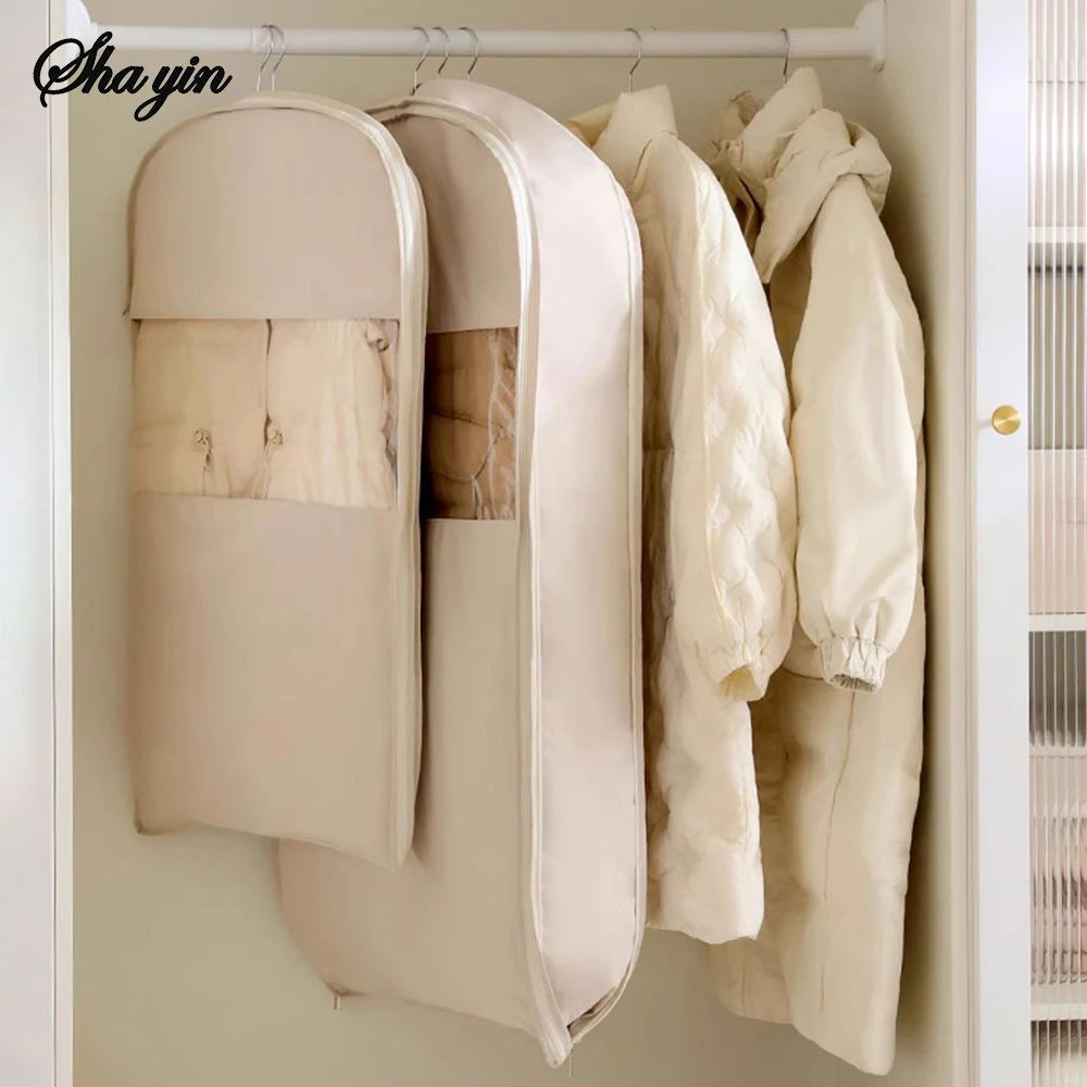 Visible Hanging Garment Bag Dust Cover Clothes Organizer