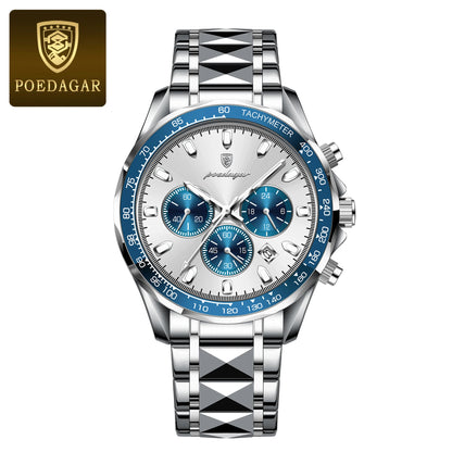 Men’s Stainless Steel Chronograph Watch With Date