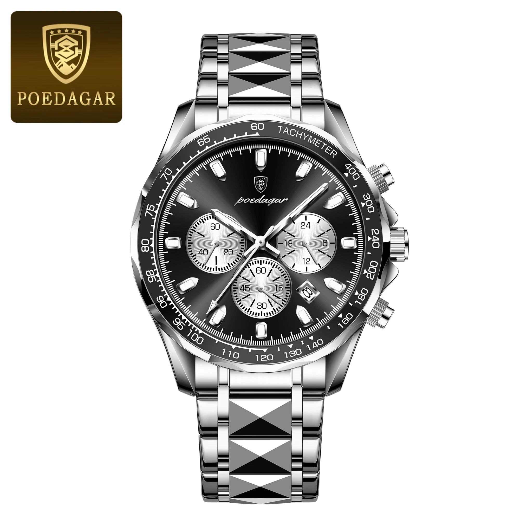 Men’s Stainless Steel Chronograph Watch With Date