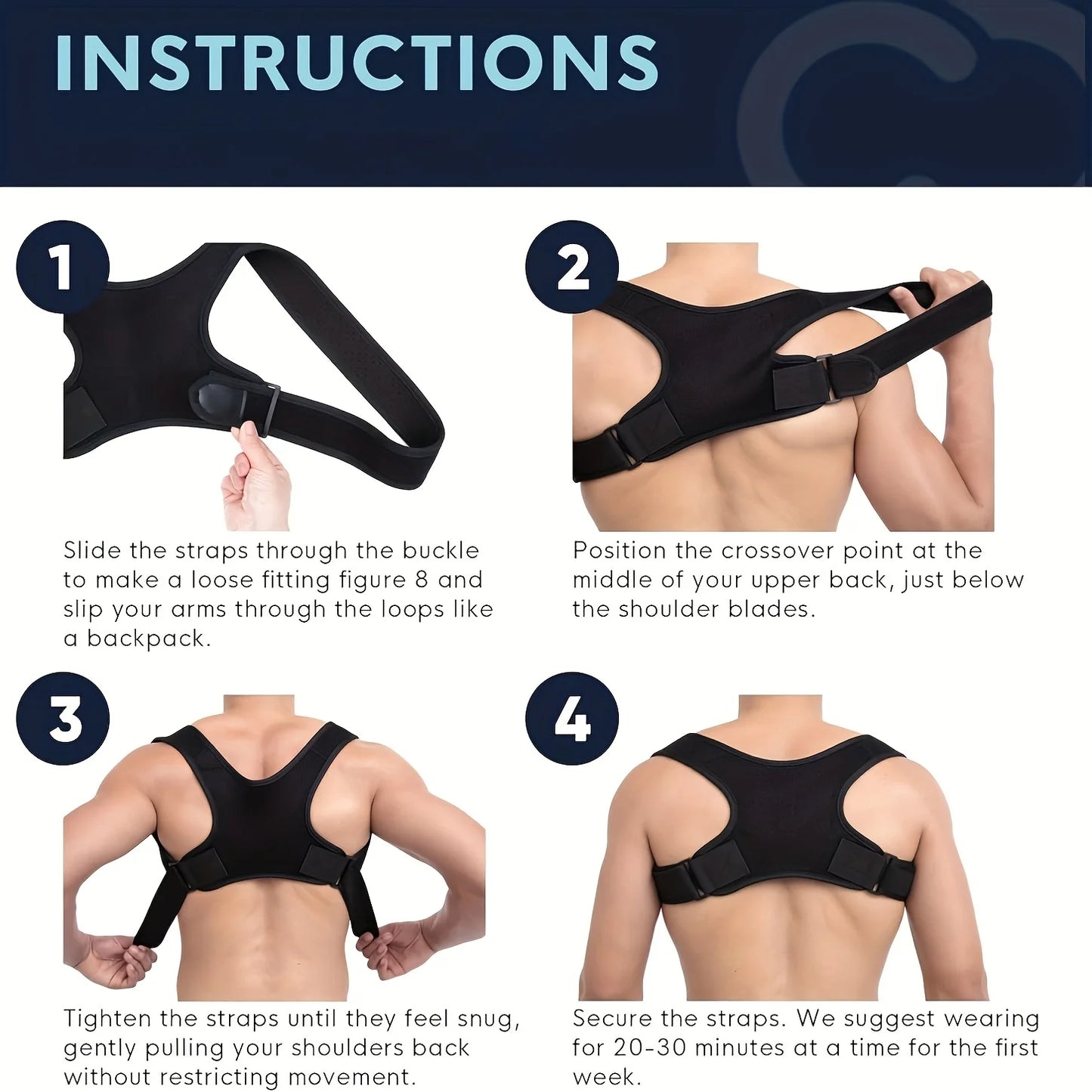 Adjustable Posture Corrector Back Brace for Spine Support