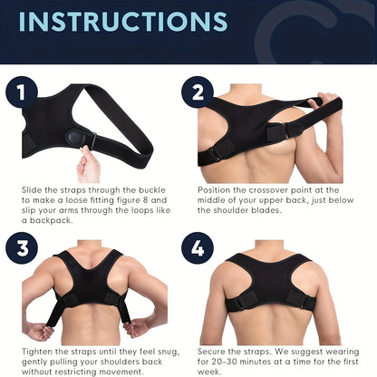 Adjustable Posture Corrector Back Brace for Spine Support