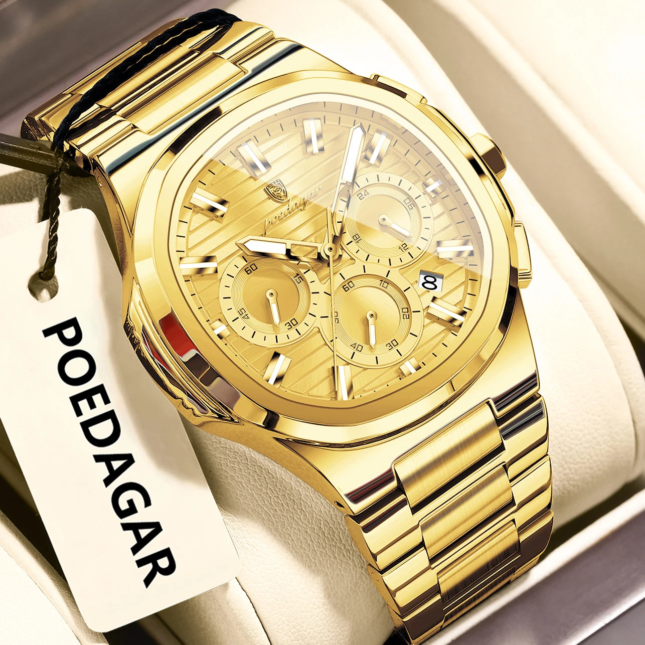 Men’s Stainless Steel Chronograph Watch With Date