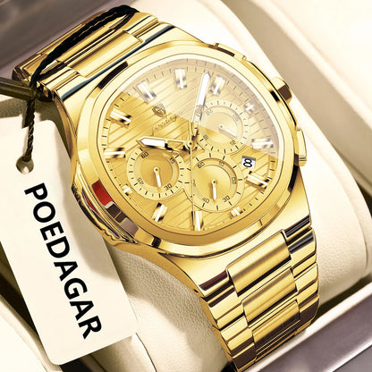 Men’s Stainless Steel Chronograph Watch With Date
