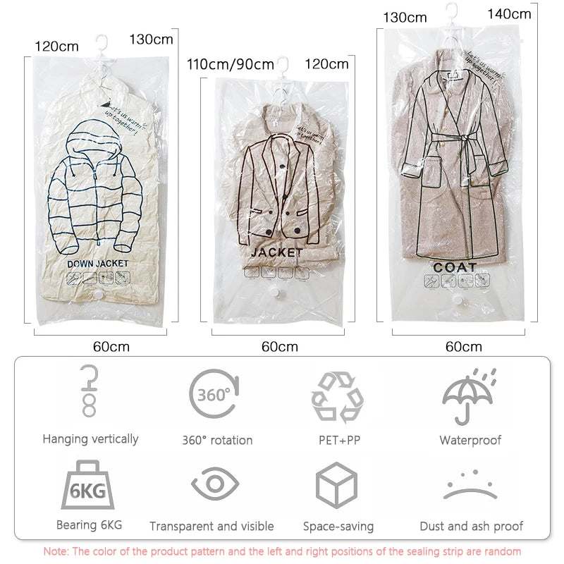 Hanging Vacuum Storage Bags for Clothes – Space-Saving Closet