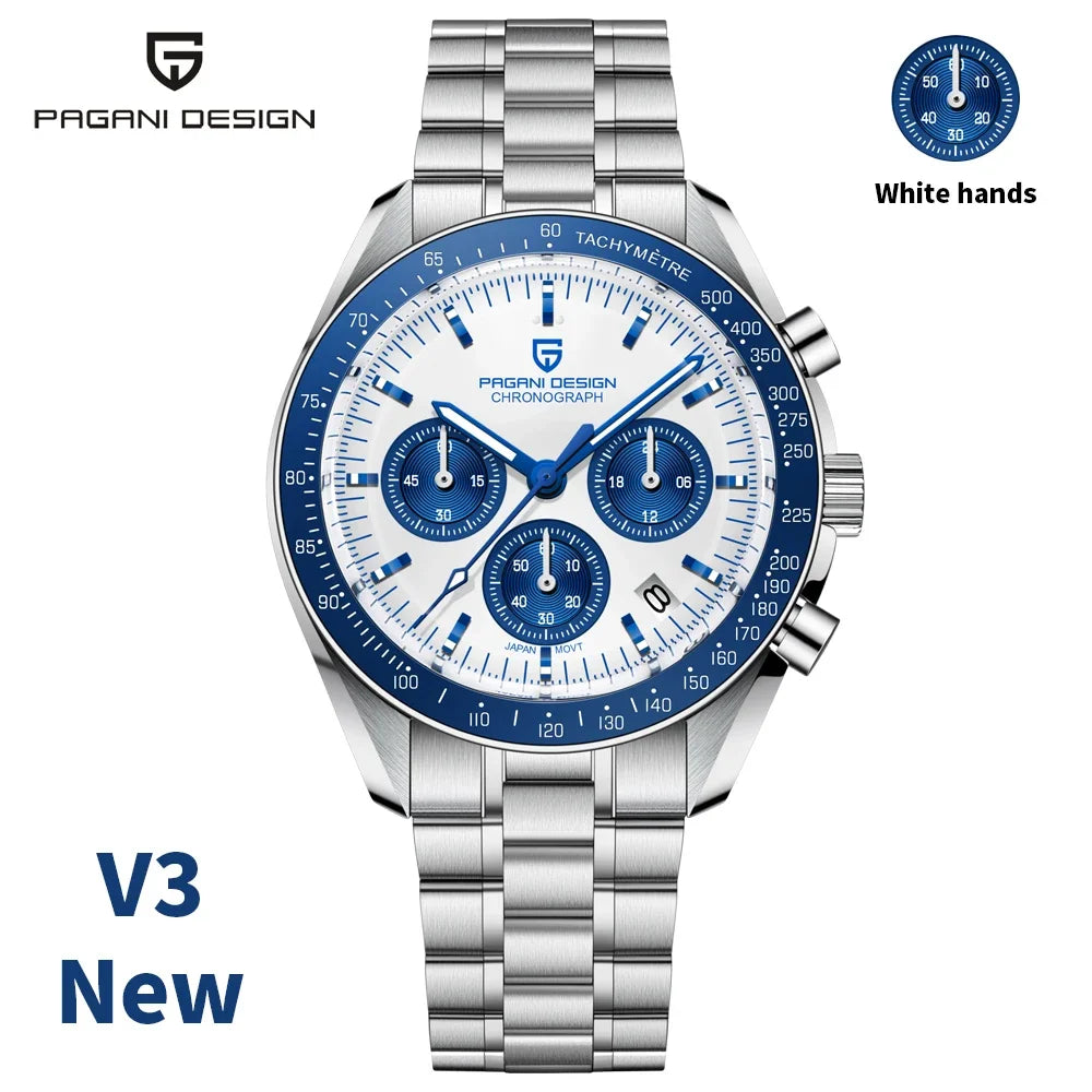 Men's Quartz Chronograph Watch Sapphire Crystal 100M