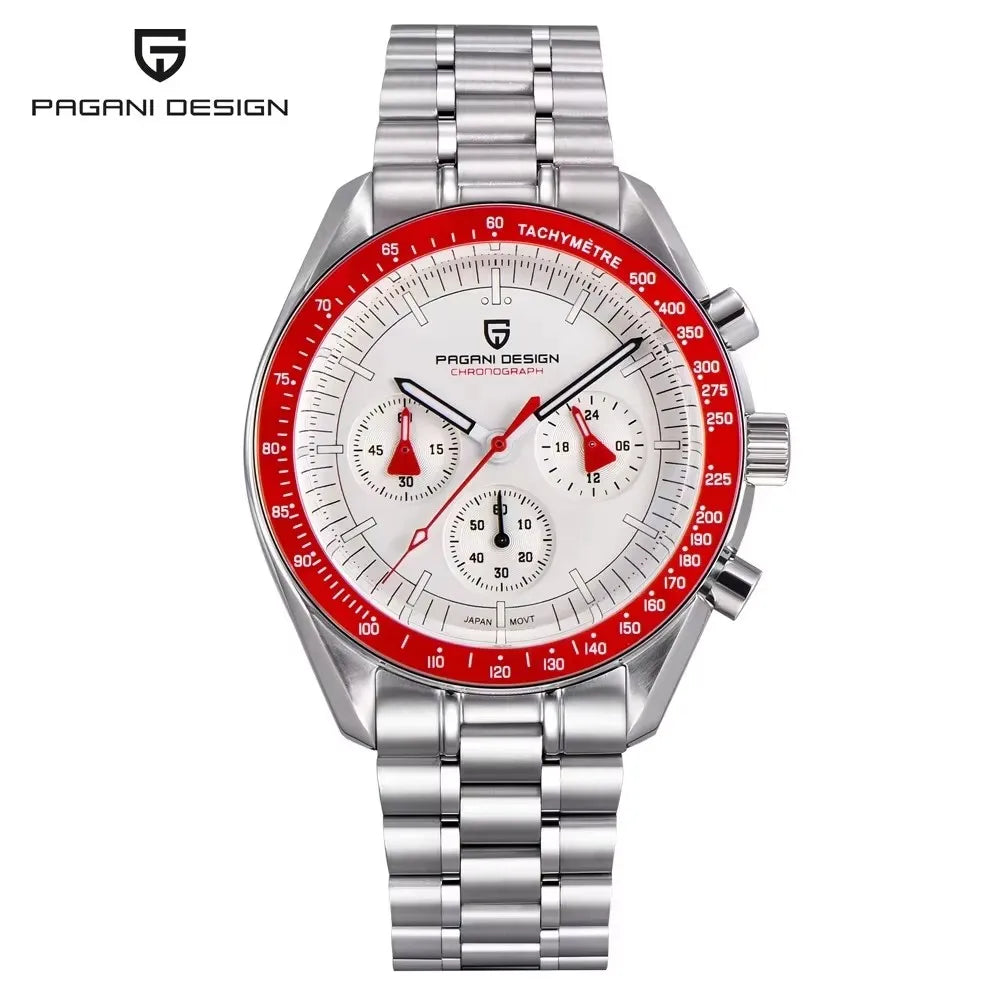 Men's Moon Chronograph Watch Quartz With Sapphire Glass