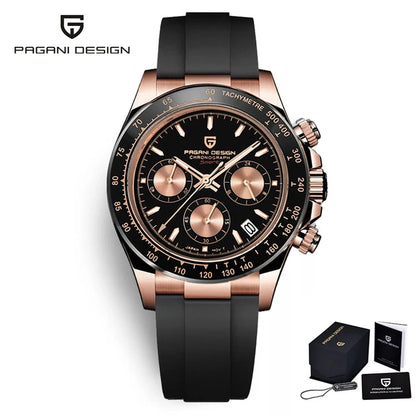 Men’s Sapphire Chronograph Watch With Rubber Strap
