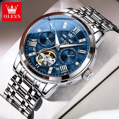 Men’s Skeleton Automatic Watch Perpetual Calendar