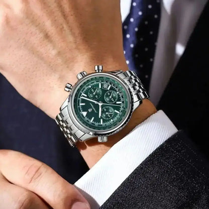 Men's Stainless Steel Chronograph Watch With Date