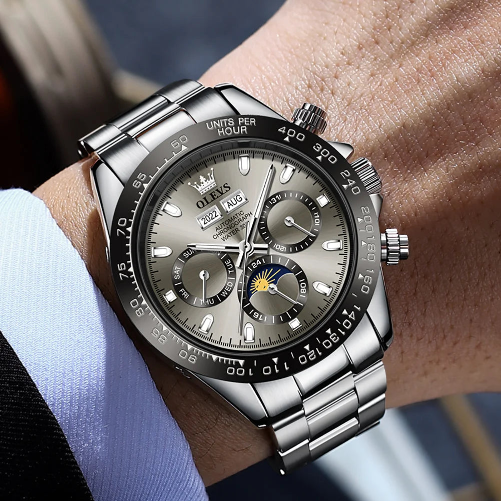 Men's Automatic Mechanical Watch Chronograph Luminous