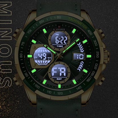 Men’s Military Sport Quartz Watch With Leather Band