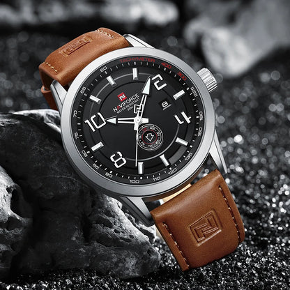 Men’s Sport Quartz Watch With PU Leather Strap