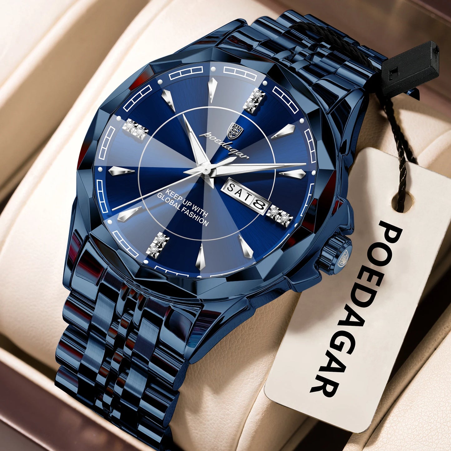 Men’s Stainless Steel Quartz Watch – Luminous, 3Bar