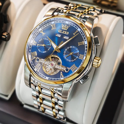 Men's Automatic Skeleton Watch With Stainless Steel Band