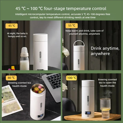 Portable Electric Travel Kettle Thermal Bottle Cup