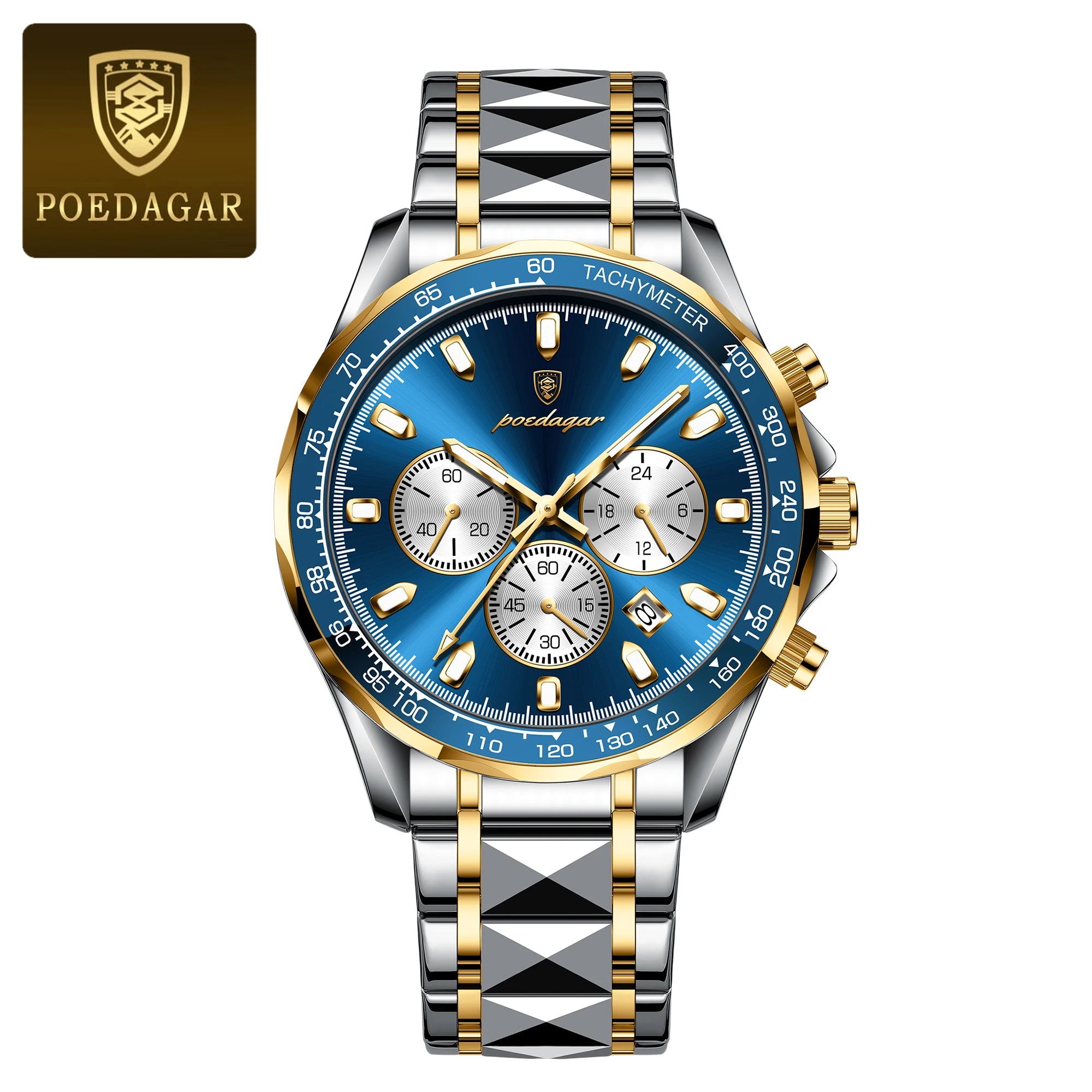 Men’s Stainless Steel Chronograph Watch With Date