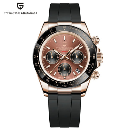 Men’s Sapphire Chronograph Watch With Rubber Strap