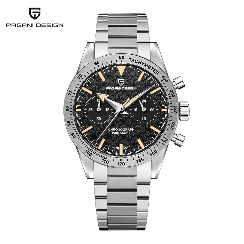 Men’s Retro Chronograph Quartz Watch With Sapphire Glass