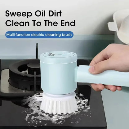 Cordless Electric Spin Scrubber With 5 Brush Heads