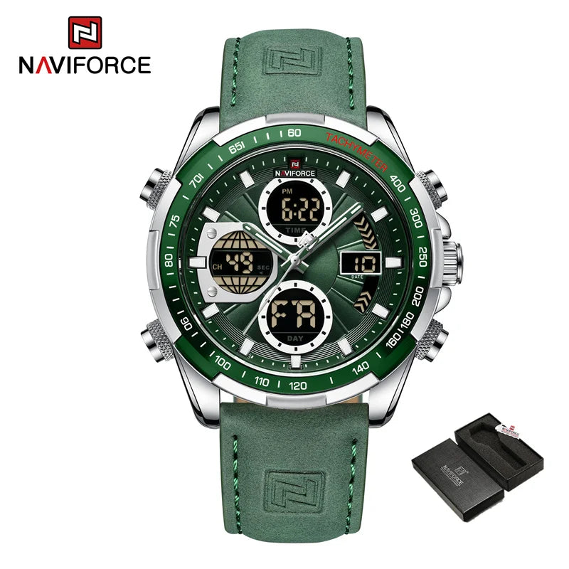 Men’s Military Sport Quartz Watch With Leather Band