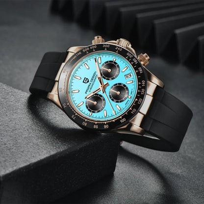 Men’s Sapphire Chronograph Watch With Rubber Strap