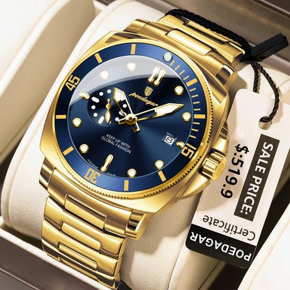 Men’s Stainless Steel Sports Watch – Luminous, 3Bar Water Resistant